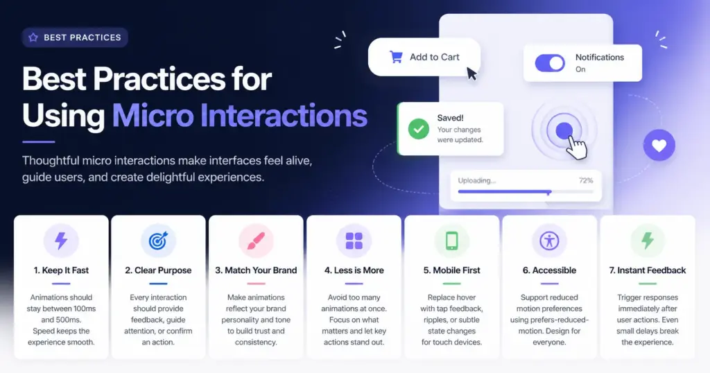 Best practices for using micro interactions