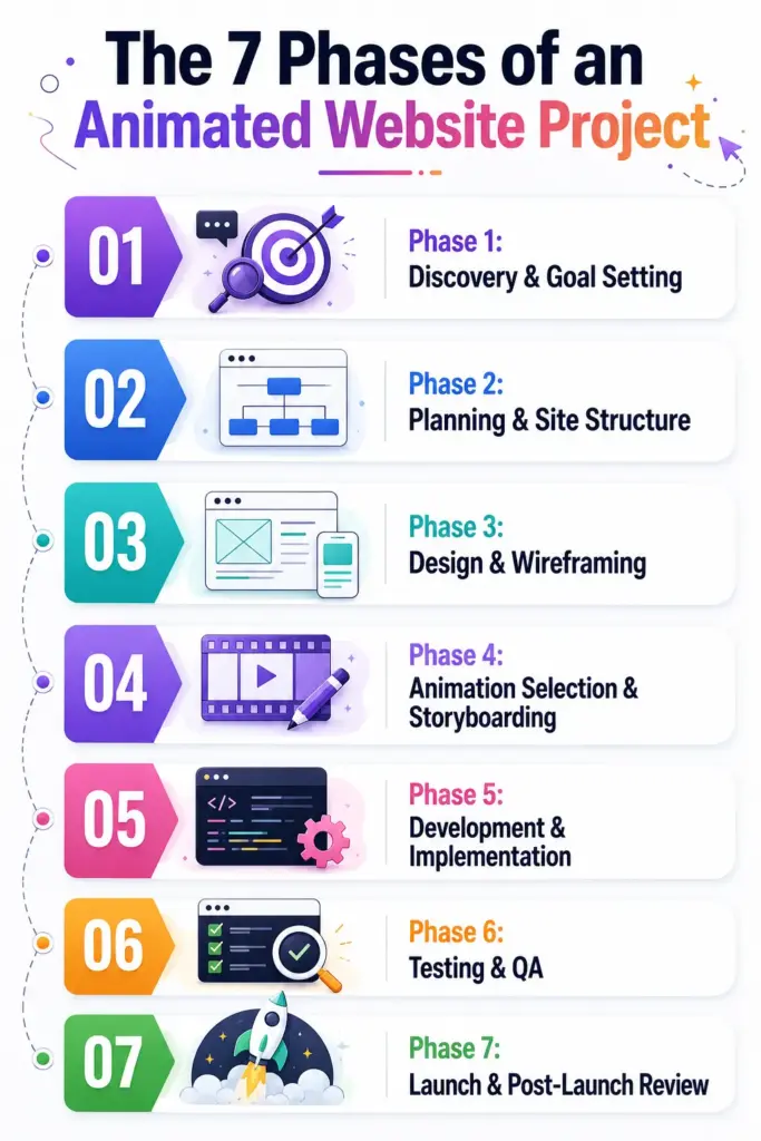 The 7 phases of an animated website project