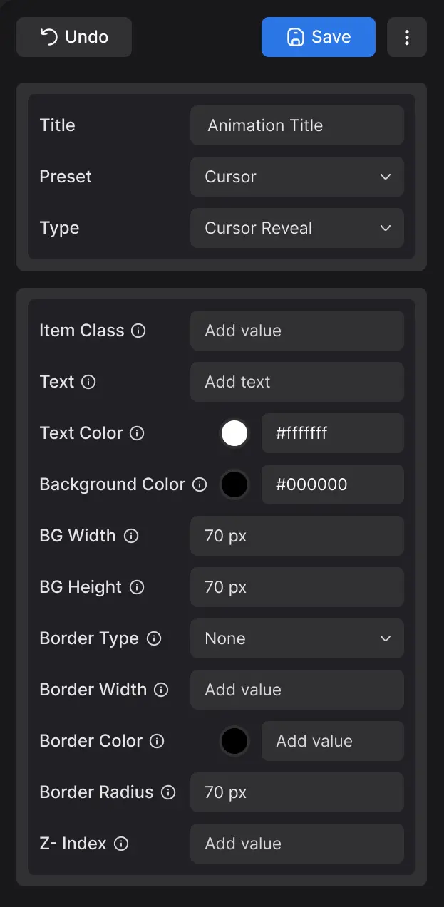 Animation Title option